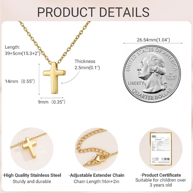 ELLEZZA Valentines Day Gifts for Kids-Cross Necklace Gifts for Boys,Small Cross Pendant Necklace Religious First communion Confirmation Baptism Jewelry Gifts - Image 5
